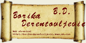 Borika Derentovljević vizit kartica